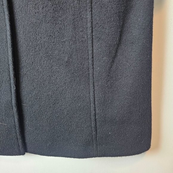L.L. Bean Women's Calf Length Black 100% Lambswool Big Button Mid Pocket, Sz 14 - Picture 4 of 10